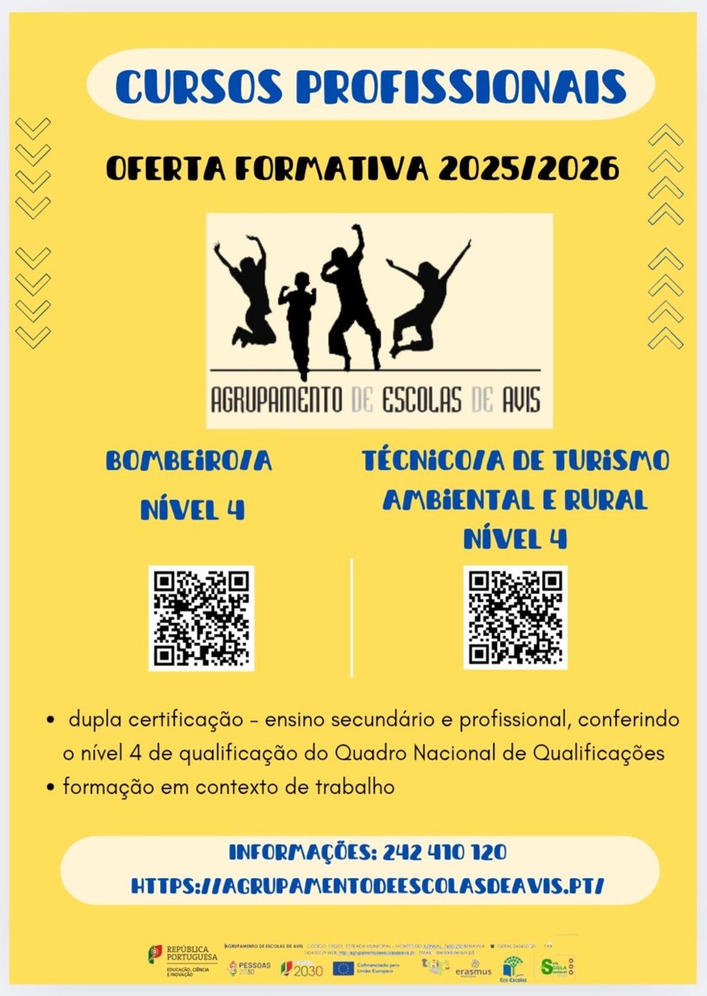 Cursos Profissionais de Bombeiro/a e Técnico/a de Turismo Ambiental e Rural
